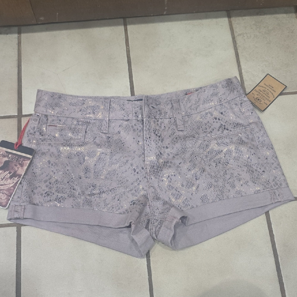 Cult of Individuality Sparkle Jean Shorts - Gray